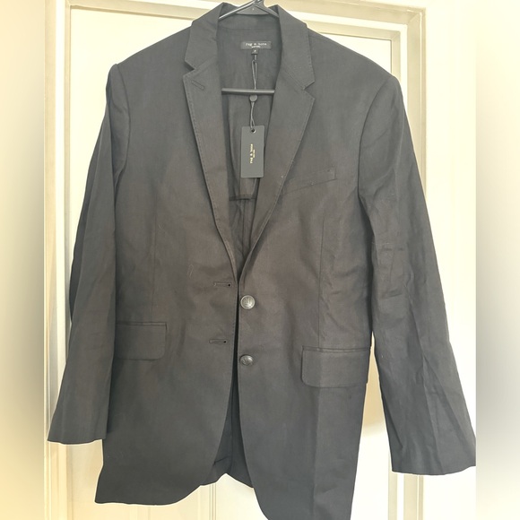 NWT Rag & Bone Odessa Black Linen Blazer, size 0 - Picture 2 of 6